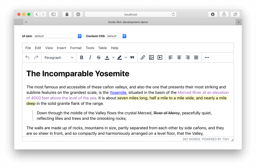 TinyMCE skin SDK for Silver theme